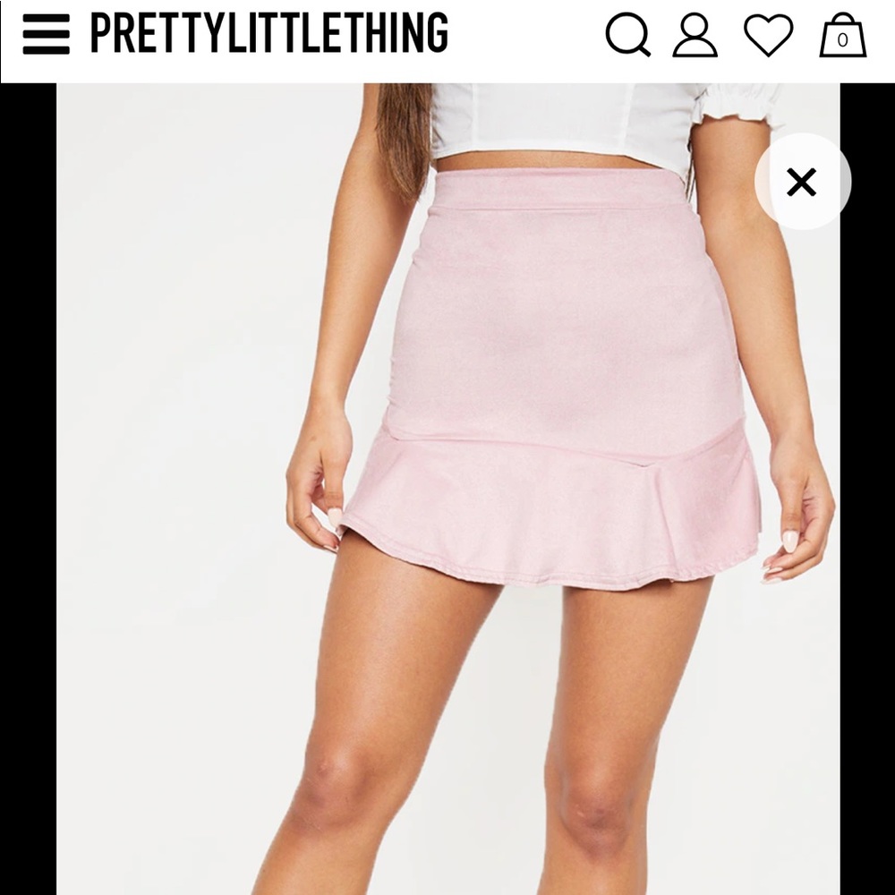 Pretty little thing mini pink suede dress